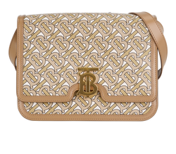 TB Logo Crossbody, Leather, Beige/Cream, MII, DB, 3*